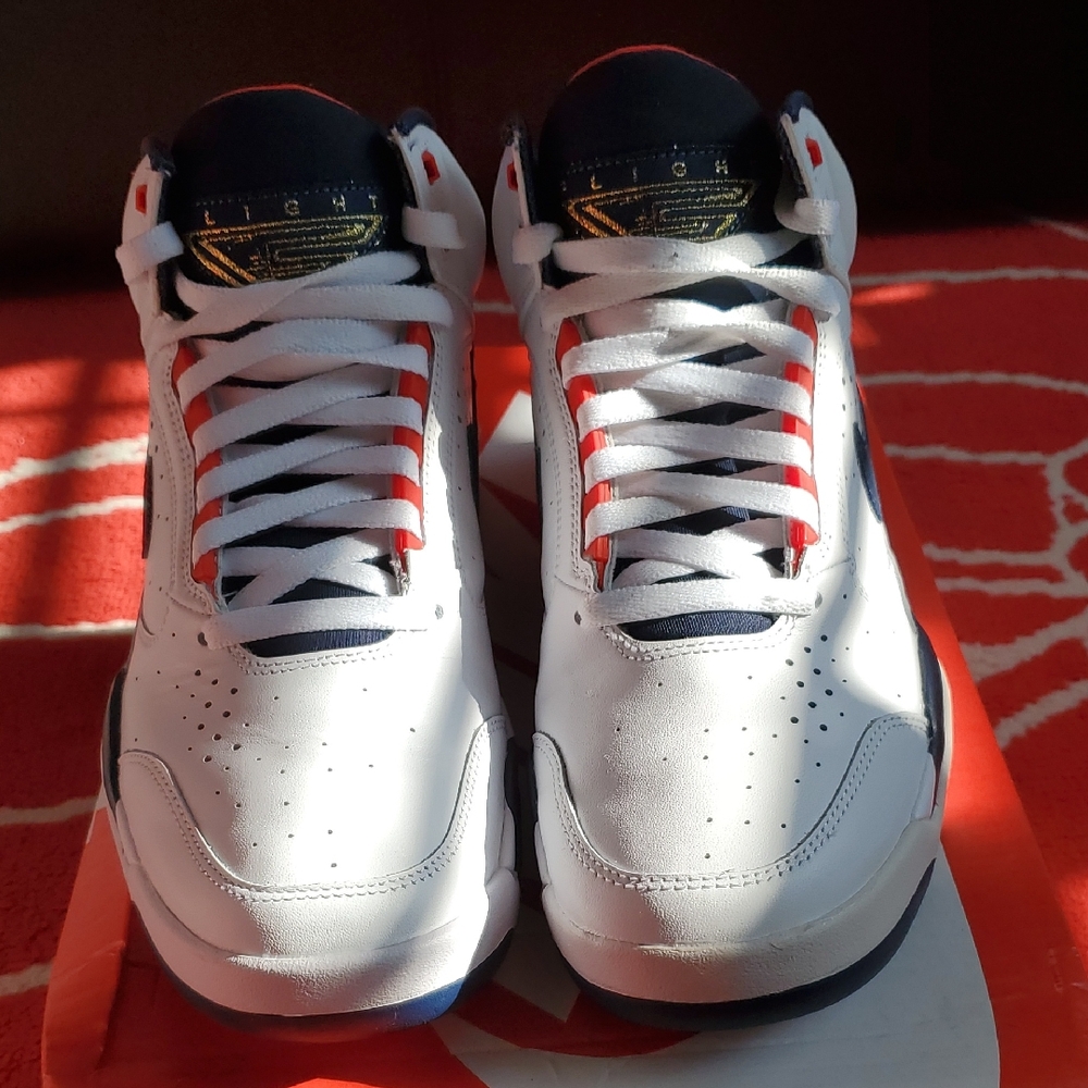 White and Red Athletic Sneakers